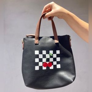 Cherry bomb purse/bag with checkers and cherries